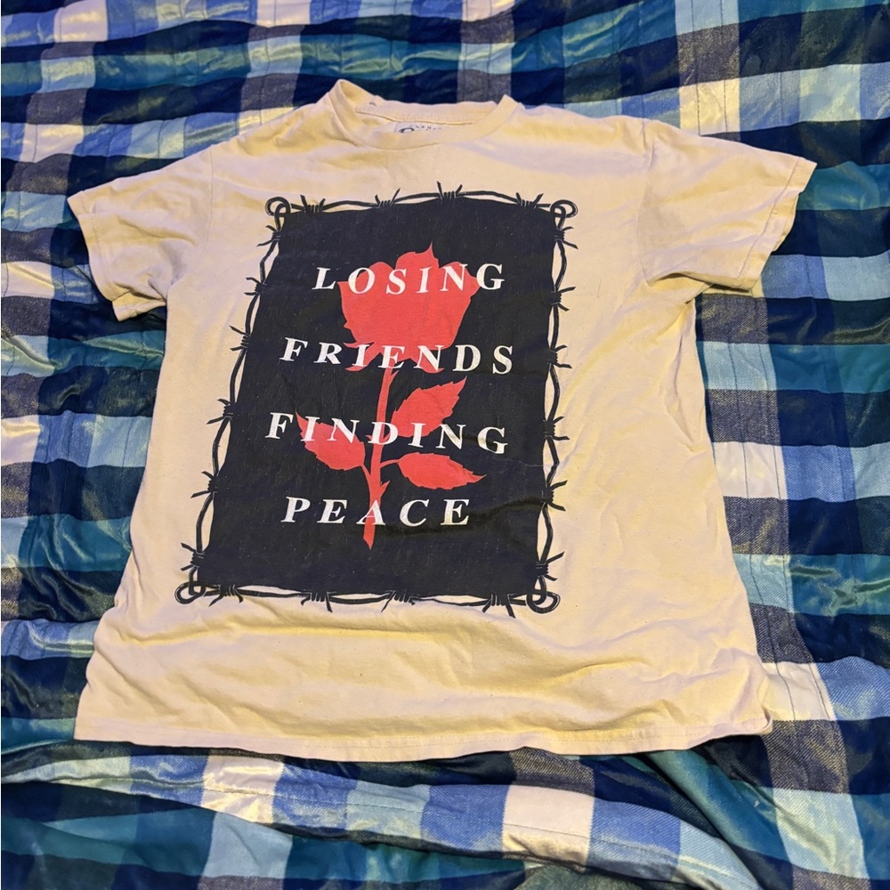 Men/Women Losing Friends And Finding Peace Cream Graphic Tee
